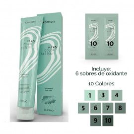Pack Nayo Coloracion 100 ml. SIN AMONIACO + Oxidante + REGALO: guantes, capa y toalla